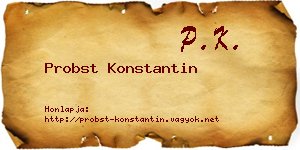 Probst Konstantin névjegykártya